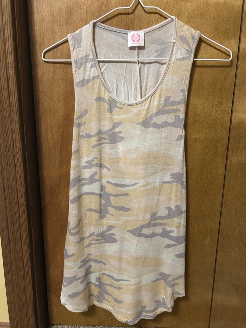 Light Camo Tank Dress in Beige and Gray